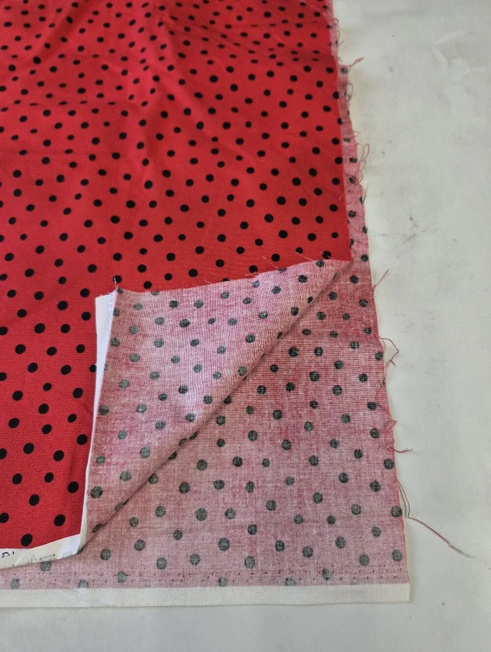Sophisticats Timeless Treasures Red Black Polka Dot Fabric 25x44”